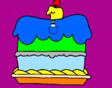 Disegno Torta di compleanno  pitturato su GIuseppe