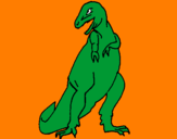Disegno Tyrannosaurus Rex pitturato su tirannosauro