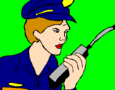 Disegno Polizia con il walkie talkie pitturato su  LORENZO
