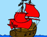 Disegno Barca  pitturato su   desole  fabio