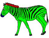 Disegno Zebra  pitturato su massy