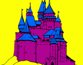 Disegno Castello medievale  pitturato su nicc