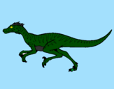 Disegno Velociraptor  pitturato su hassan