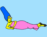 Disegno Marge pitturato su niff