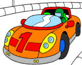 Disegno Auto da corsa pitturato su aly