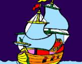 Disegno Barca  pitturato su ALESSANDRO