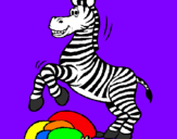 Disegno Zebra che salta sulle pietre  pitturato su alessandro