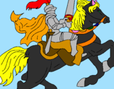 Disegno Cavaliere a cavallo pitturato su Daniel