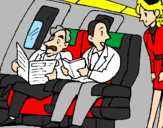 Disegno Passeggeri nell'aereo  pitturato su valex