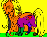Disegno Pony pitturato su nicole