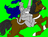 Disegno Cavaliere a cavallo pitturato su tommaso