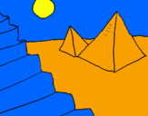 Disegno Piramidi pitturato su Marc