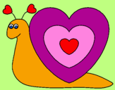 Disegno Lumachina cuore  pitturato su vv