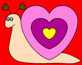 Disegno Lumachina cuore  pitturato su SARA
