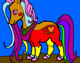 Disegno Pony pitturato su rocco