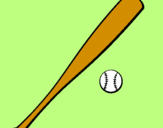 Disegno Mazza da baseball e Pallina  pitturato su Nessie