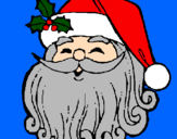 Disegno Faccione Babbo Natale  pitturato su buon natale per carola