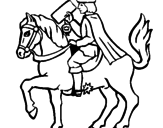 Disegno Postino di Natale a cavallo  pitturato su ALESSANDRA L.
