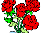 Disegno Mazzo di rose  pitturato su stefano s