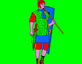 Disegno Soldato romano  pitturato su samuel