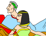 Disegno Cesare e Cleopatra  pitturato su alessio b