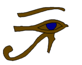 Disegno Occhio di Horus  pitturato su manuel s.