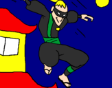 Disegno Ninja II pitturato su ALEX