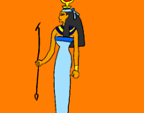 Disegno Hathor pitturato su Micetta