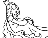 Disegno Principessa rilassata  pitturato su Matteo Di Ianni
