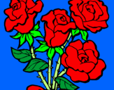 Disegno Mazzo di rose  pitturato su Bella