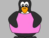Disegno Pinguino pitturato su ZAHRA