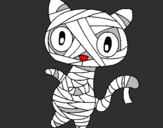 Disegno Mummia gatto scaraboechio pitturato su bowser