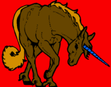 Disegno Unicorno brado  pitturato su kirby