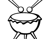 Disegno Tamburo III pitturato su bongo