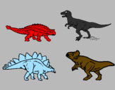Disegno Dinosauri di terra  pitturato su DINOSAURI