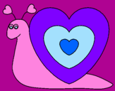 Disegno Lumachina cuore  pitturato su NICOLE