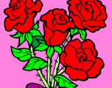 Disegno Mazzo di rose  pitturato su brenda asnicar