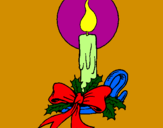 Disegno Candela di Natale pitturato su MARTA