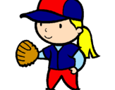Disegno Giocatrice di baseball  pitturato su antonella99