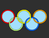 Disegno Anelli dei giochi olimpici  pitturato su eddy
