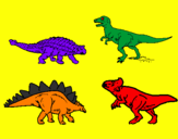 Disegno Dinosauri di terra  pitturato su GIAC