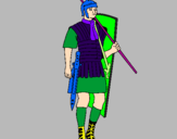 Disegno Soldato romano  pitturato su alessandro preiti