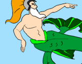 Disegno Poseidone pitturato su victoria
