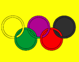 Disegno Anelli dei giochi olimpici  pitturato su SERGIO