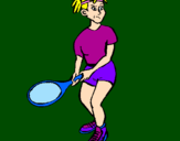 Disegno Ragazza che gioca a tennis  pitturato su marilina