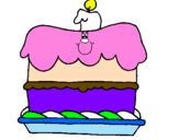 Disegno Torta di compleanno  pitturato su FATIMA