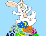 Disegno Coniglio di Pasqua pitturato su MARCO