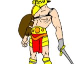 Disegno Gladiatore  pitturato su gladiatore