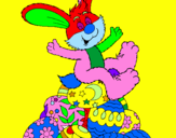 Disegno Coniglio di Pasqua pitturato su achille