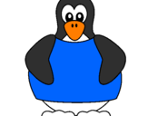 Disegno Pinguino pitturato su TOMMASO